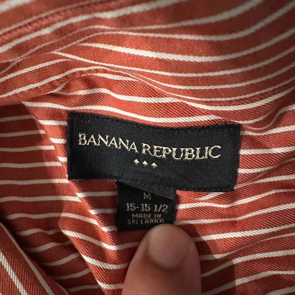 Banana Republic Rust and White Striped Shirt - Picture 2 of 2
